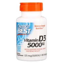 Doctor's Best Витамин D3 5000 МЕ 180 капс.