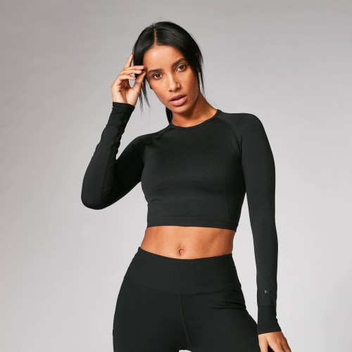 Myprotein топ Shape seamless Crop Top Черный