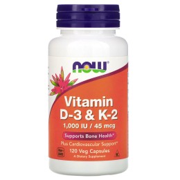 Now foods витамины d3 и k2 120 капс
