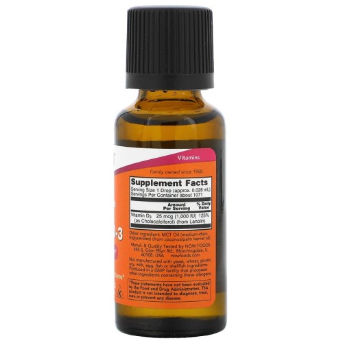 NOW Foods Liquid D3 1000 МЕ 30 мл