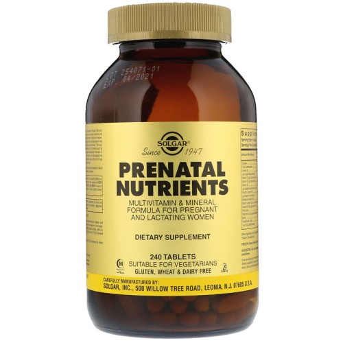 Solgar Prenatal Nutrients мультивитамины и мультиминералы 240 таблеток