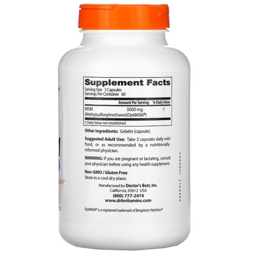 Doctors Best МСМ с OptiMSM 1000 мг 180 капс.