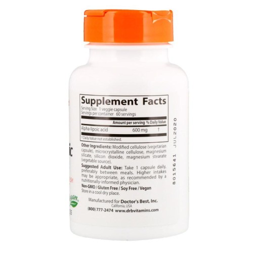 Doctors Best Alpha-Lipoic Acid 600 мг 60 капс