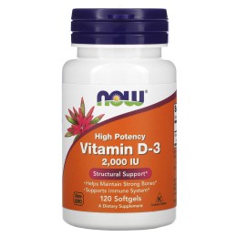 NOW Foods Vitamin D-3 2000 МЕ 120 капс