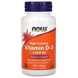NOW Foods Vitamin D-3 1000 МЕ 180 капс