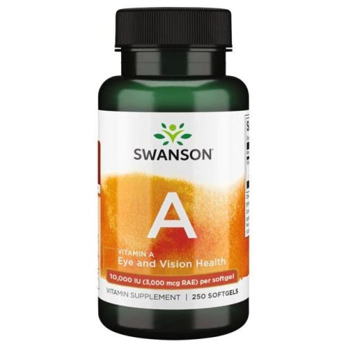 Swanson Vitamin A 10000 lu (3000 мкг) 250 softgels