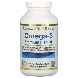 California Gold Nutrition Омега-3 рыбий жир премиального качества 240 капс