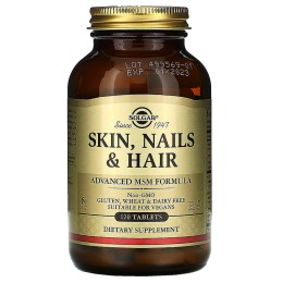 Solgar Skin Nail Hair улучшенная формула с МСМ 120 таблеток