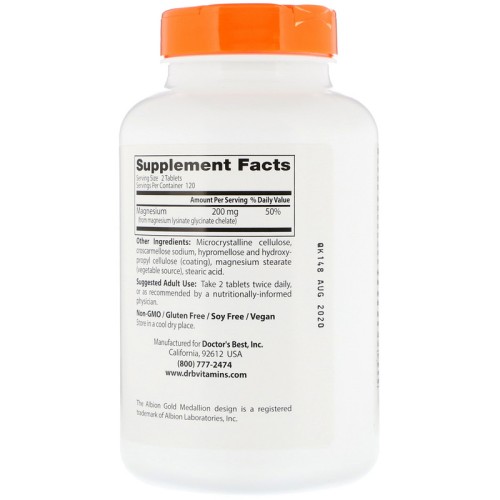 Doctor's Best High Absorption Magnesium 100% Chelated 240 таб