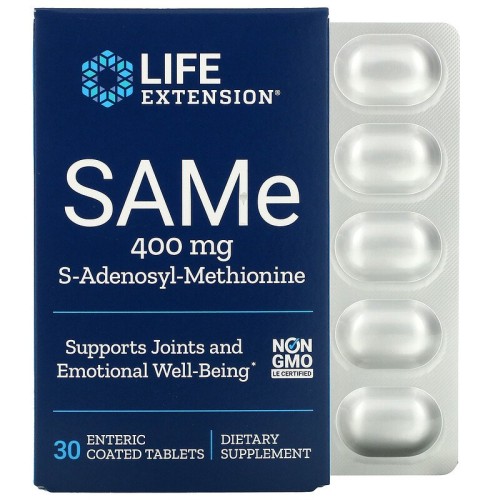 Life Extension SAMe 400 мг 30 кишечнорастворимых таб
