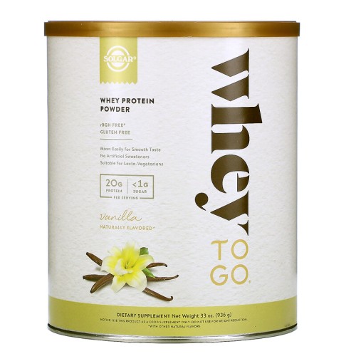 Solgar Whey To Go порошок сывороточного белка ваниль 936 г (33 унции)