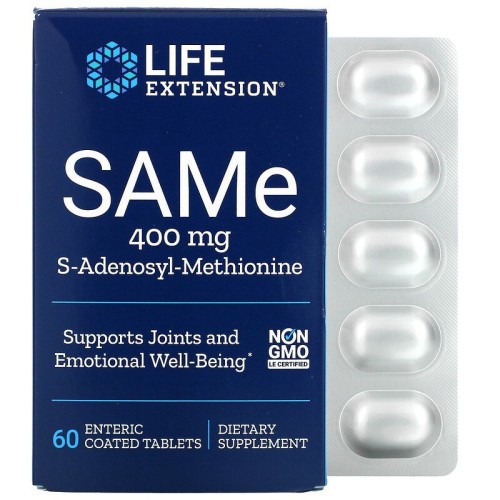 Life Extension SAMe 400 мг 60 кишечнорастворимых таб