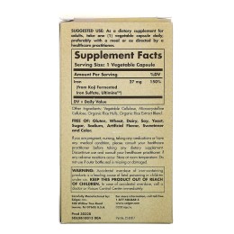 Solgar EarthSource Food Fermented Koji Iron 27 mg 60 Vegetable Capsules