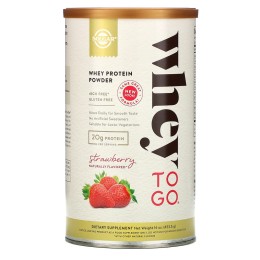 Solgar Whey To Go порошок сывороточного белка клубника 4535 г (16 унций)