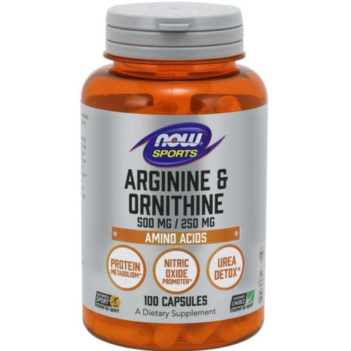 NOW Arginine Ornithine 500 мг 250 мг 100 vcaps