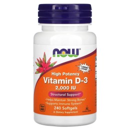 NOW Foods высокоактивный витамин D-3 2000 МЕ 240 капс