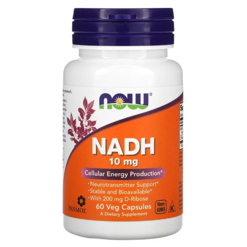 Now foods NADH 10 мг с 200 мг D-Ribose 60 vcaps