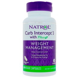 Natrol Carb Intercept 3 with Phase2 + Cr 3 Green Tea 60 капс.