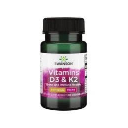 Swanson Vitamins D3 + K2 60 vcaps