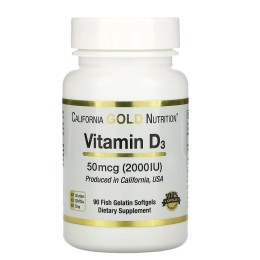 California Gold Nutrition vitamin D-3 2000 МЕ 90 капс.