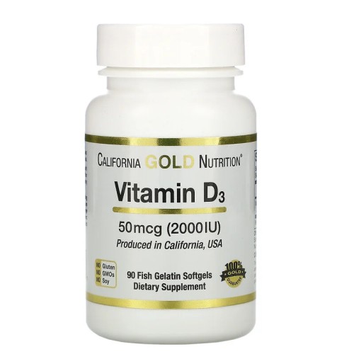 California Gold Nutrition vitamin D-3 2000 МЕ 90 капс.