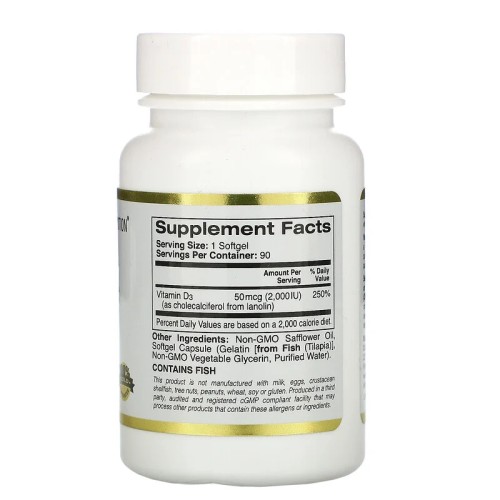 California Gold Nutrition vitamin D-3 2000 МЕ 90 капс.