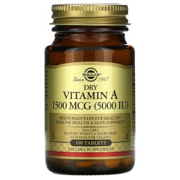 Solgar Dry Vitamin A 1500 mcg (5000 IU) 100 Tablets
