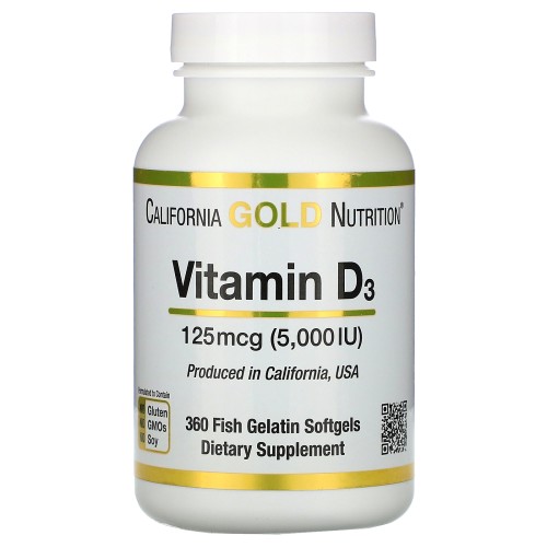 California Gold Nutrition vitamin D-3 5000 МЕ 360 капс