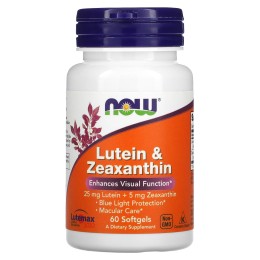 Now foods Lutein 25 мг & Zeaxanthin 5 мг 60 softgel