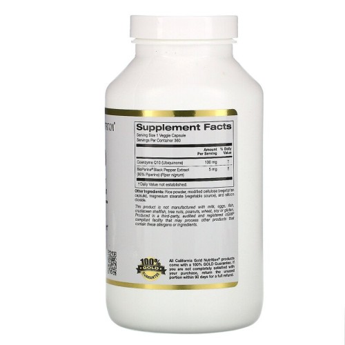 California Gold Nutrition коэнзим Q10 с Bioperine 100 мг 360 капс.