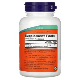 NOW Foods калий цитрат 99 мг 180 капс