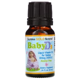 California Gold Nutrition Витамин D3 в каплях для детей 400 МЕ 10 мл.