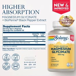 Solaray Magnesium Glycinate 350 мг 120 капс