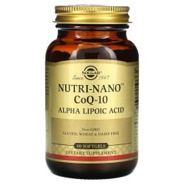 Solgar CoQ-10 Nutri-Nano альфа-липоевая кислота 60 мягких желатиновых капсул