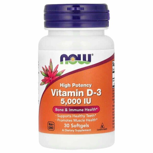 NOW Foods Vitamin D-3 5000 МЕ 30 капс