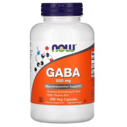 Now Foods GABA 500 мг 200 капс