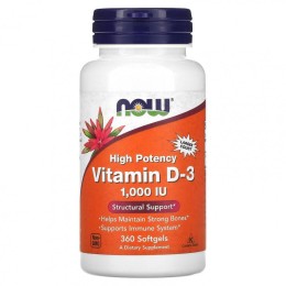 NOW Foods Vitamin D-3 1000 МЕ 360 капс