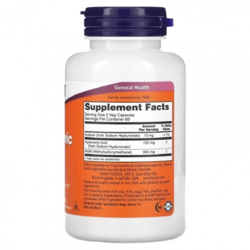 Now foods Hyaluronic Acid 50 мг + MSM 120 vcaps