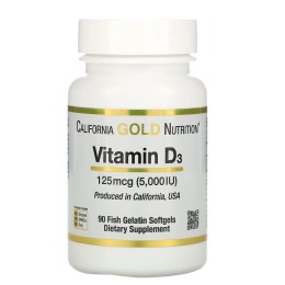 California Gold Nutrition vitamin D-3 5000 МЕ 90 капс.