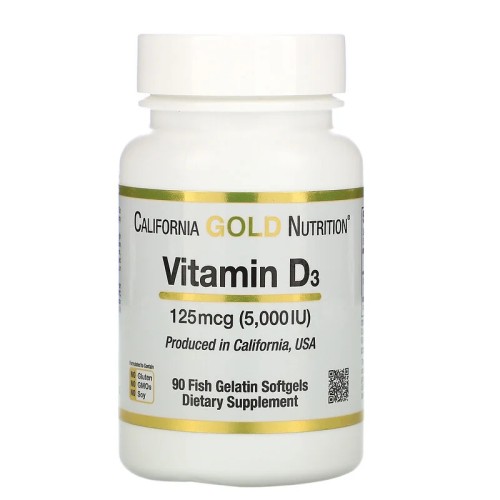 California Gold Nutrition vitamin D-3 5000 МЕ 90 капс.
