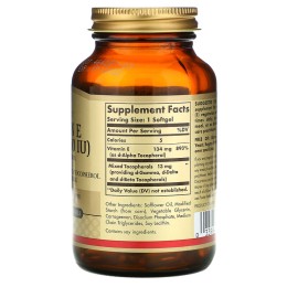 Solgar Naturally Sourced Vitamin E 200 IU 100 Vegetarian Softgels