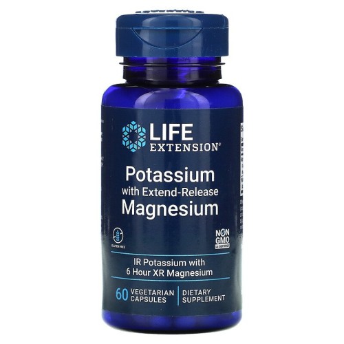 Life Extension Potassium with Extend-Release Magnesium 60 vcaps