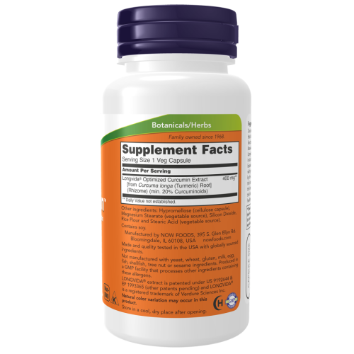 NOW foods CurcuBrain Longvida 400 мг 50 капс